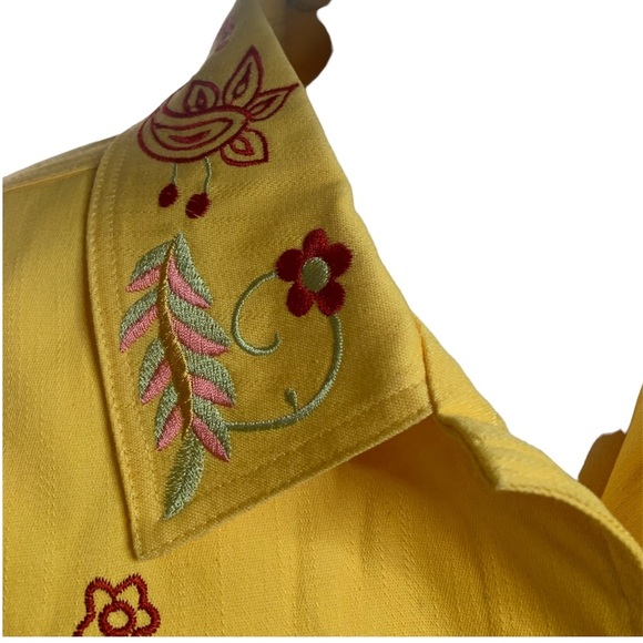 Coldwater Creek Yellow Embroidered Shacket - Picture 5 of 9
